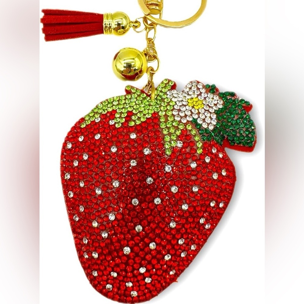 LAST ONE! Red Strawberry rhinestone keychain/purse charm! - Picture 4 of 4